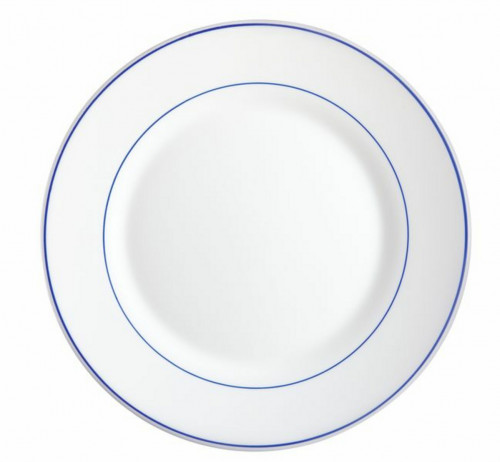 Assiette plate rond blanc verre opal Ø 23,5 cm Restaurant Filet Bleu Arcoroc