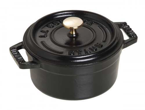 Mini cocotte ronde fonte d'acier Sans revêtement Avec couvercle Ø 10 cm 7 cm 0,25 L Staub