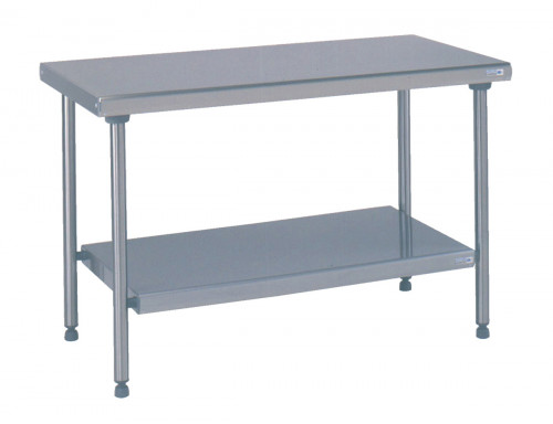 Table centrale inox 180x70x90 cm Sans dosseret Avec étagère Tournus