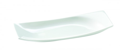 Assiette plate rectangulaire ivoire porcelaine vitrifiée 38x10,2 cm Mazza Rak