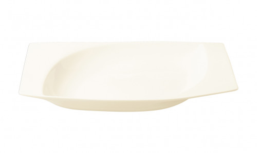 Assiette creuse rectangulaire ivoire porcelaine vitrifiée 26,2x17,2 cm Mazza Rak