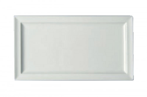 Assiette plate rectangulaire ivoire porcelaine vitrifiée Classic Gourmet Rak