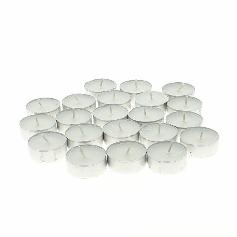Bougie chauffe plat rond blanc Ø 3,9 cm 1,35 cm Spaas (100 pièces)
