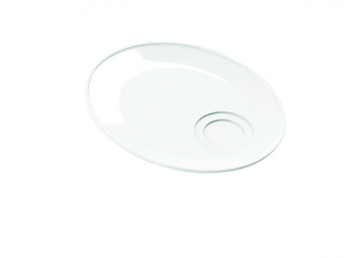 Sous-tasse à café gourmand ovale blanc porcelaine vitrifiée 17 cm Brasserie Astera