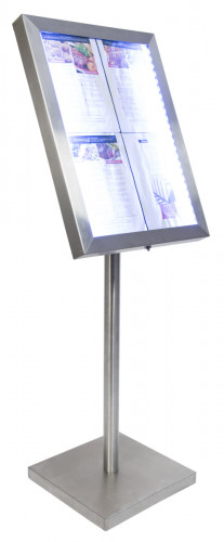 Porte-menu lumineux rectangulaire 4 pages led Classique Securit