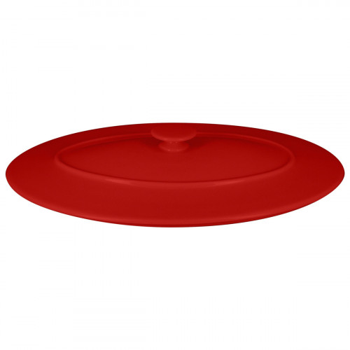 Couvercle avec poignée ovale rouge porcelaine vitrifiée 31x21 cm Chefs Fusion Rak