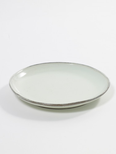 Assiette coupe plate rond bleu terre cuite Ø 22 cm Aqua Serax