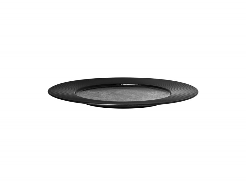 Assiette plate rond noir porcelaine Ø 27 cm Edge Rak