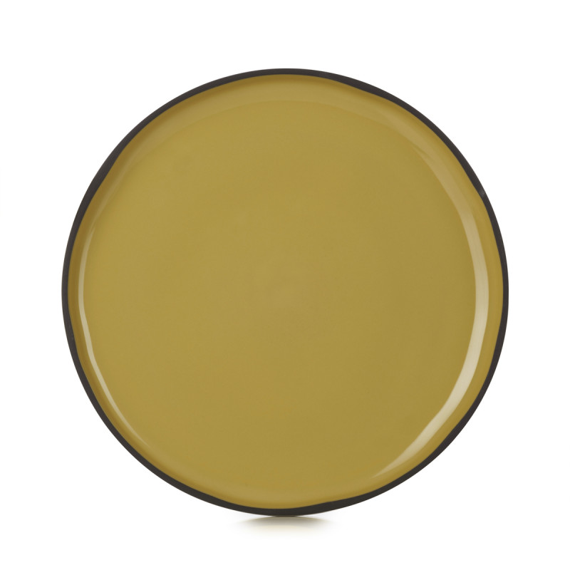 Assiette plate rond jaune porcelaine Ø 21 cm Caractere Revol