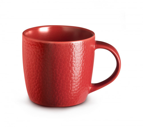 Tasse à déjeuner rond rouge grès émaillé 28 cl Stone Medard De Noblat
