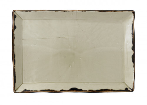 Assiette plate rectangulaire beige porcelaine vitrifiée 34,5x23,3 cm Harvest Dudson