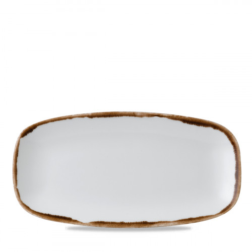 Assiette plate rectangulaire blanc porcelaine vitrifiée 29,8x15,3 cm Harvest Dudson