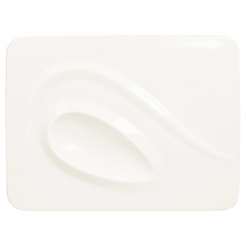Assiette plate rectangulaire blanc porcelaine vitrifiée 32,1x24 cm Create Rak