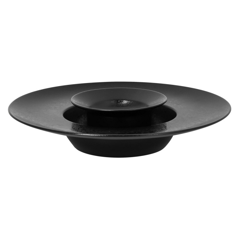 Assiette extra creuse rond noir porcelaine vitrifiée Ø 29 cm Chill Rak