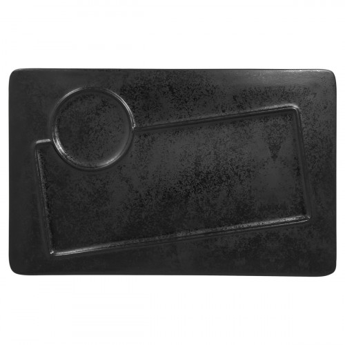 Assiette plate rectangulaire noir porcelaine vitrifiée 35,3x22,1 cm Create Rak