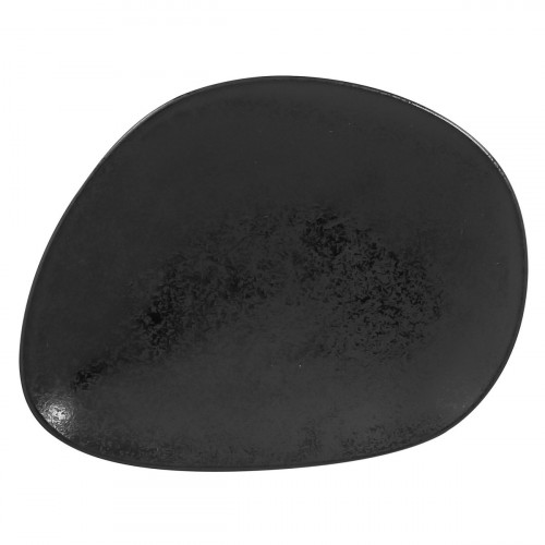 Assiette plate ovale noir porcelaine vitrifiée 21,2x15,6 cm Shaped Rak