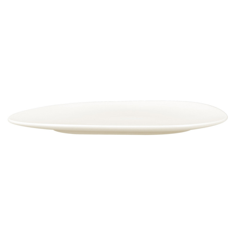 Assiette plate ovale ivoire porcelaine vitrifiée 22,2x18,1 cm Shaped Rak