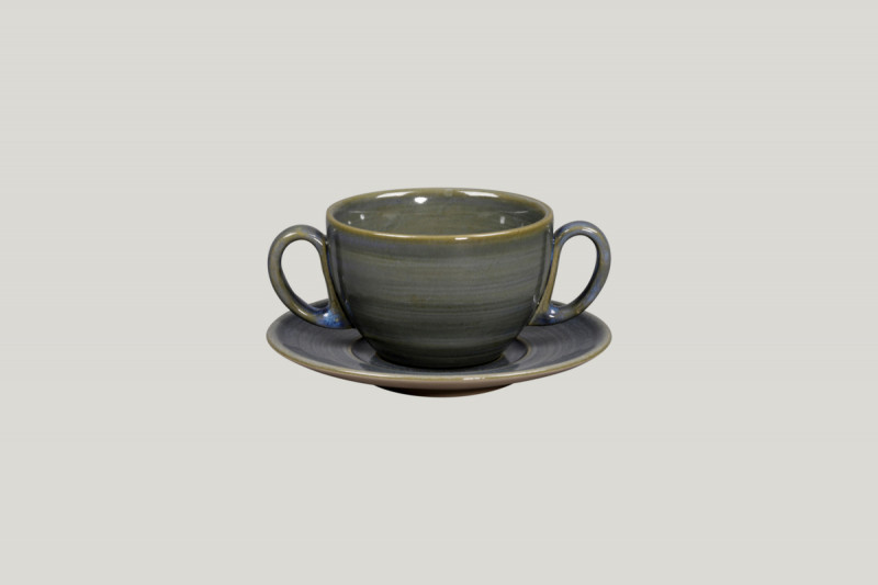 Tasse à bouillon gris porcelaine 28 cl Ø 10 cm Rakstone Spot Rak