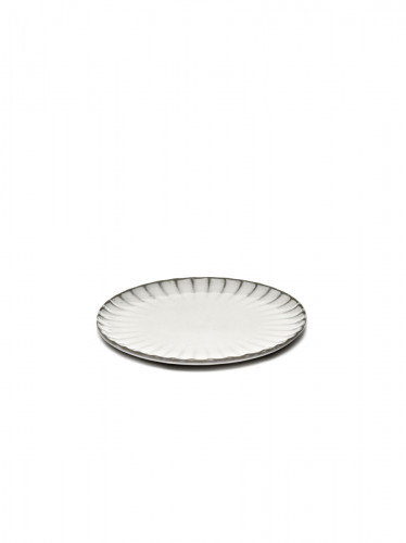 Assiette plate rond blanc grès émaillé Ø 18 cm Inku Serax