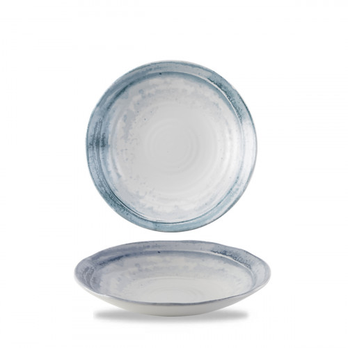 Assiette creuse organique bleu porcelaine vitrifiée Ø 25 cm Finca Dudson