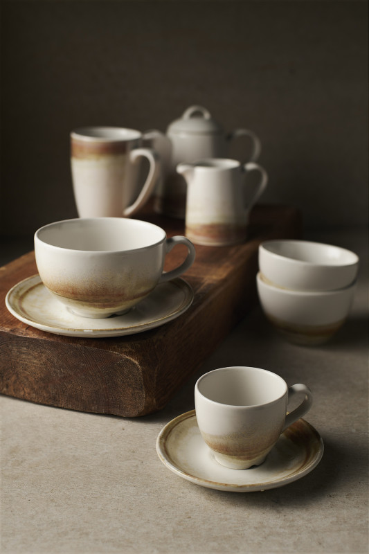 Tasse à cappuccino beige porcelaine vitrifiée 22,7 cl Ø 9,5 cm Finca Dudson