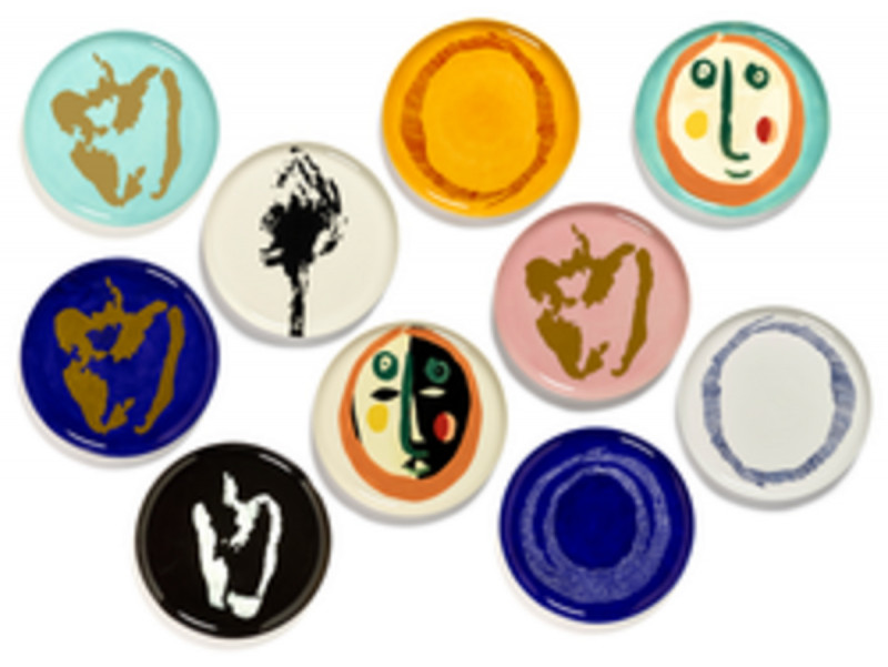 Assiette plate rond azure poivron or grès émaillé Ø 35 cm Feast By Ottolenghi Serax