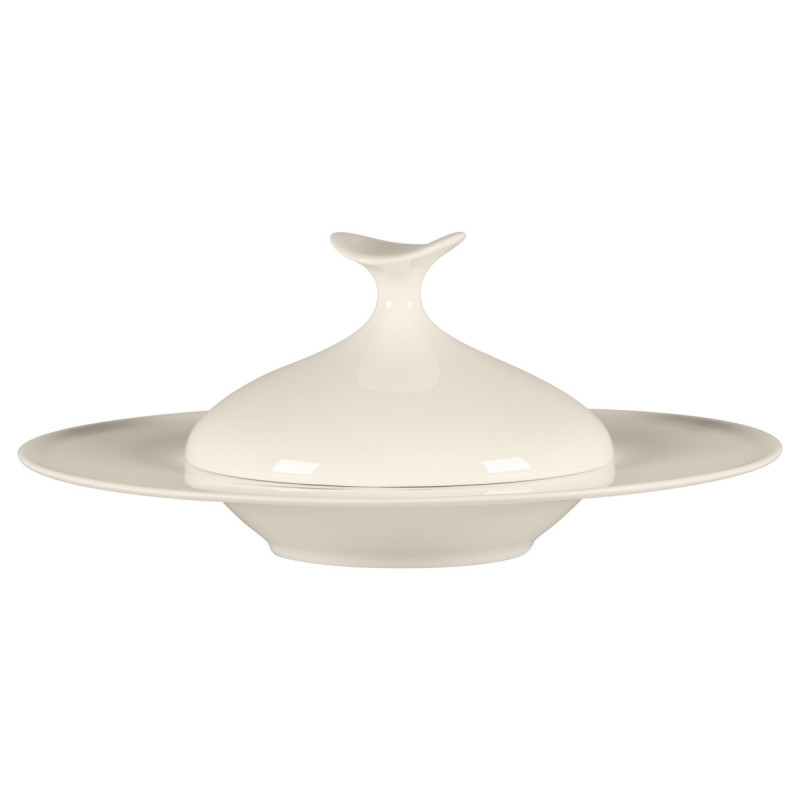 Cloche pour assiette creuse gourmet rond ivoire porcelaine bone china Ø 16,4 cm Bravura Rak