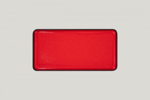 Assiette plate rectangulaire rouge porcelaine 32x16 cm Fractal Rak