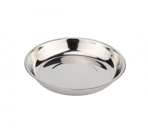 Assiette creuse rond gris inox Ø 22 cm Inox Plastorex
