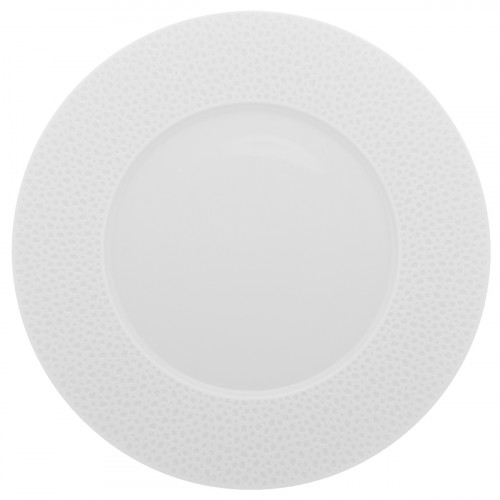 Assiette de présentation rond blanc en porcelaine Ø 32,3 cm 2 cm L' Perles De Rosee Blanches Degrenne