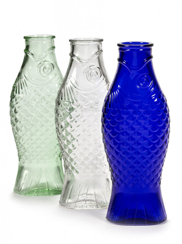 Carafe irrégulier vert verre pressé 85 cl Fish&fish Serax