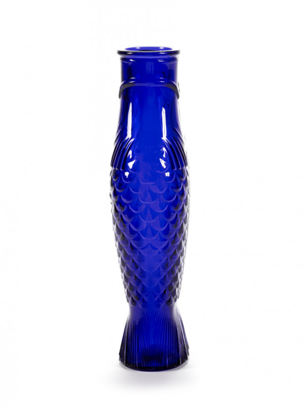 Carafe irrégulier Cobalt verre pressé 85 cl Fish&fish Serax