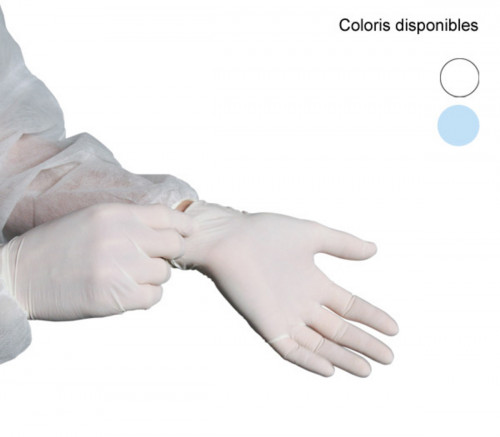 Gants latex blanc L (100 pièces)