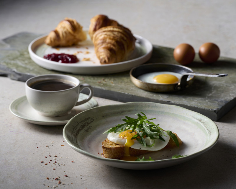 Sous tasse à espresso rond vert porcelaine vitrifiée Ø 11,8 cm Finca Dudson