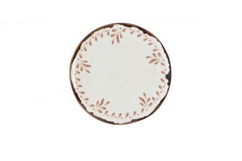 Assiette plate organique terracotta porcelaine vitrifiée Ø 27 cm Harvest Mediterranean Dudson