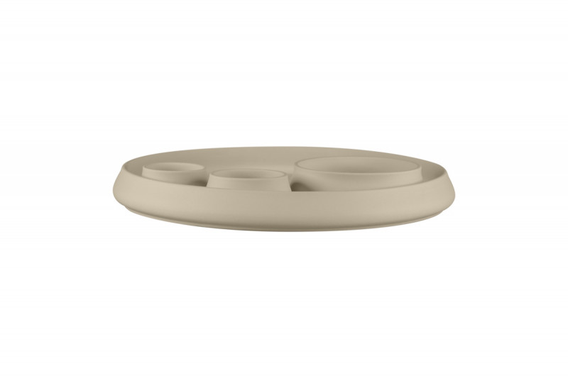 Plat à bord droit rond baantna argila Décor Prima porcelaine Ø 33,4 cm Earth Rak