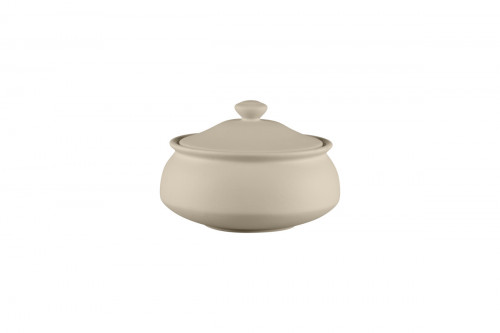 Bol avec couvercle rond baantna argila Décor Prima porcelaine Ø 18,5 cm Earth Rak