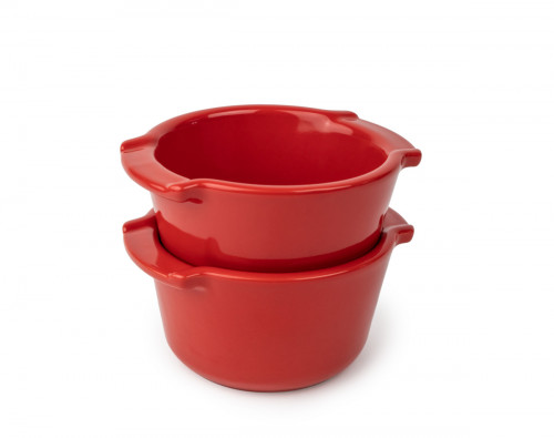 Plat à four rond rouge porcelaine Ø 11 cm Appolia Peugeot Saveurs