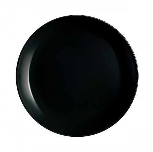 Assiette coupe plate rond noir verre trempé Ø 25 cm Diwali Luminarc