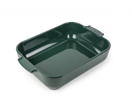 Plat à four rectangulaire vert forêt porcelaine vitrifiée 25x18 cm Céramique Peugeot Saveurs