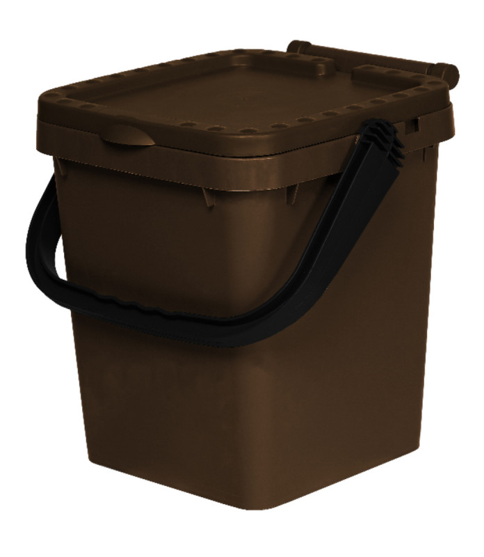 Seau à compost plastique 20 L marron Probbax