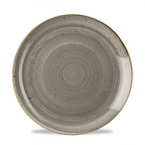 Assiette coupe plate rond gris porcelaine vitrifiée Ø 23 cm Stonecast Churchill