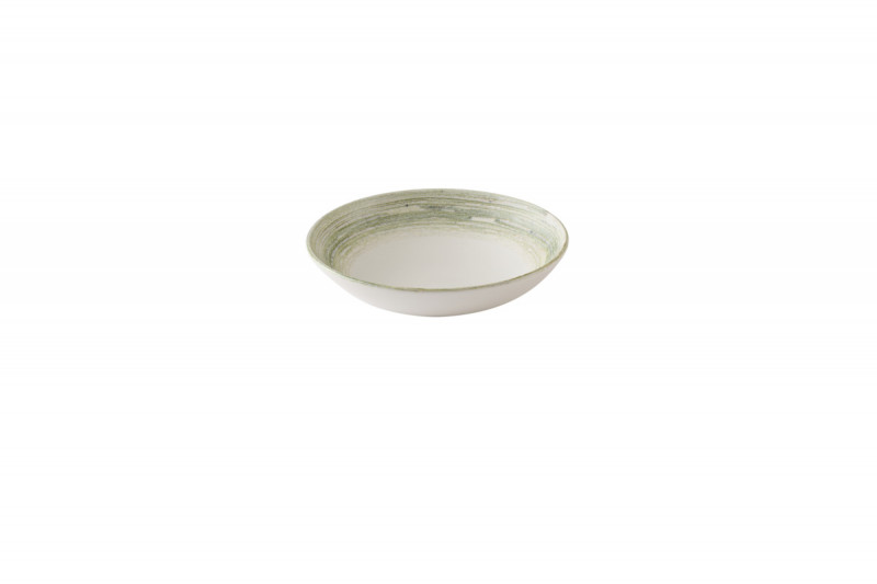 Assiette coupe creuse rond vert porcelaine vitrifiée Ø 18,2 cm Elements Churchill