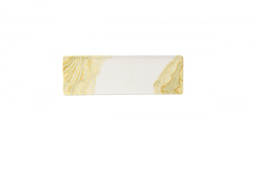Plat rectangulaire Gold porcelaine vitrifiée 10,5 cm Tide Churchill