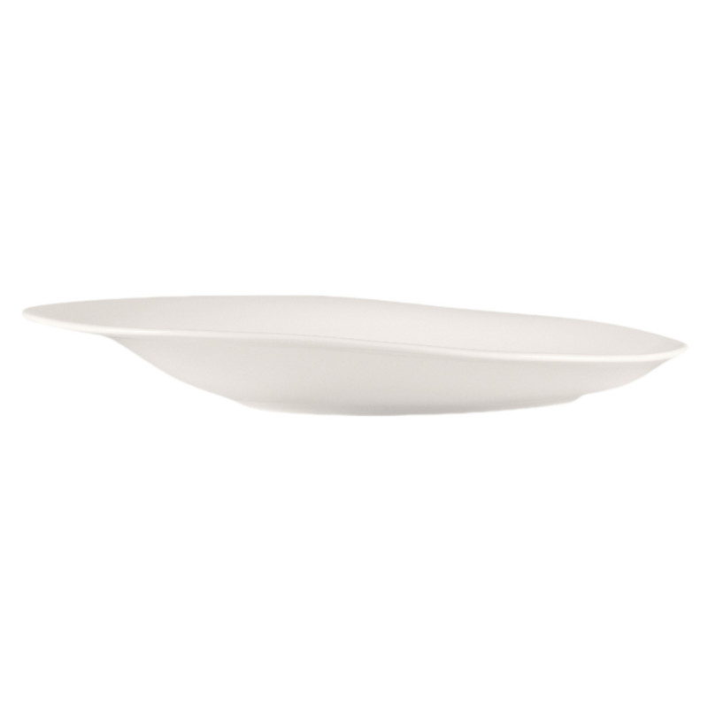 Assiette coupe plate rond blanc porcelaine bone china 20,2x18,4 cm Pose Rak