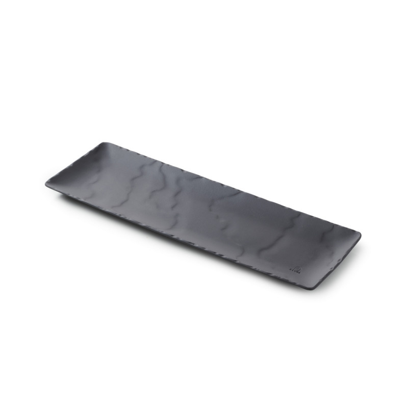 Assiette plate rectangulaire noir porcelaine culinaire 33x11 cm Basalt Revol