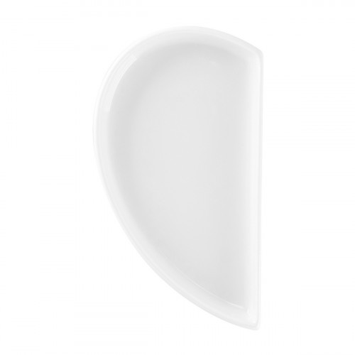 Assiette plate partie gauche blanc porcelaine 10x18 cm Cliché Rak