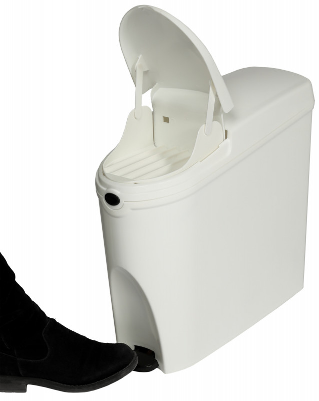 Collecteur à pédale hygiène féminine plastique 20 L blanc Probbax