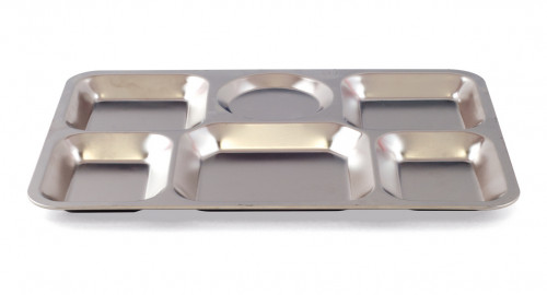 Plateau à compartiments inox argent 38x27,2 cm Inox Plastorex