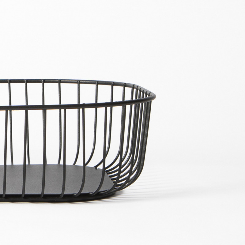 Corbeille de buffet acier noir 33x27x8,4 cm Naro Pro.mundi